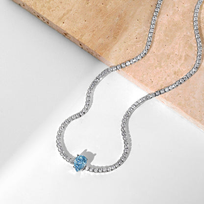 [Olivia JW]1.0 carat Unique Pear Cut Tennis Necklace