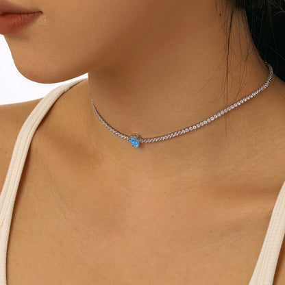 [Olivia JW]1.0 carat Unique Pear Cut Tennis Necklace