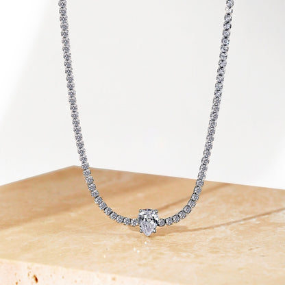 [Olivia JW]1.0 carat Unique Pear Cut Tennis Necklace