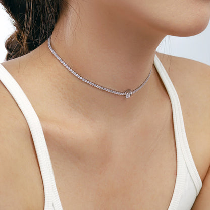 [Olivia JW]1.0 carat Unique Pear Cut Tennis Necklace