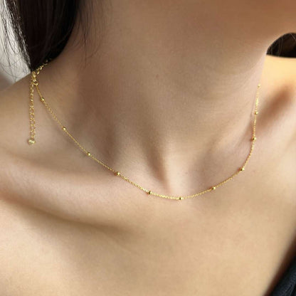 [Olivia JW]Small Bead Clavicle Chain Simple Necklace