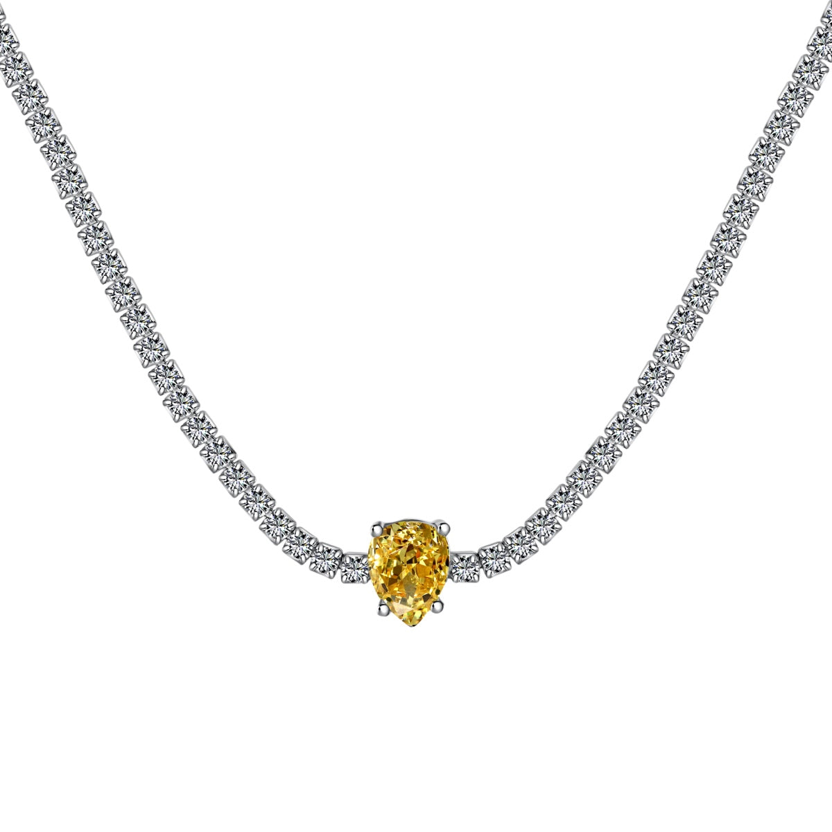 [Olivia JW]1.0 carat Unique Pear Cut Tennis Necklace