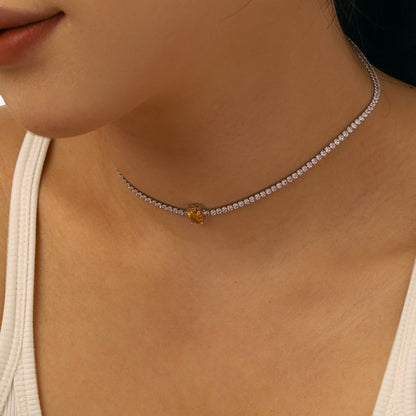 [Olivia JW]1.0 carat Unique Pear Cut Tennis Necklace