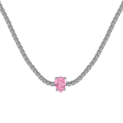 [Olivia JW]1.0 carat Unique Pear Cut Tennis Necklace