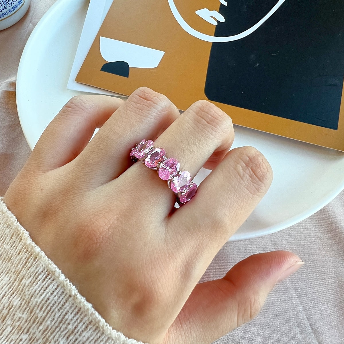 [Olivia JW]Dainty Elongated Cushion Cut Tennis Ring