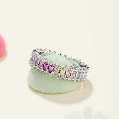 [Olivia JW]Splashy Ornate Emerald Cut Cocktail Ring