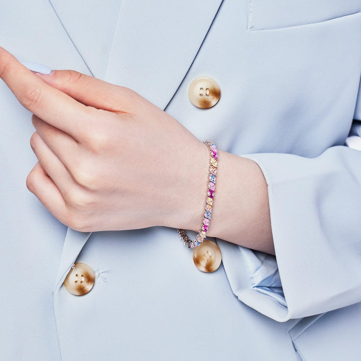 [Olivia JW]Ornate Sparkling Multi Cut Party Bracelet