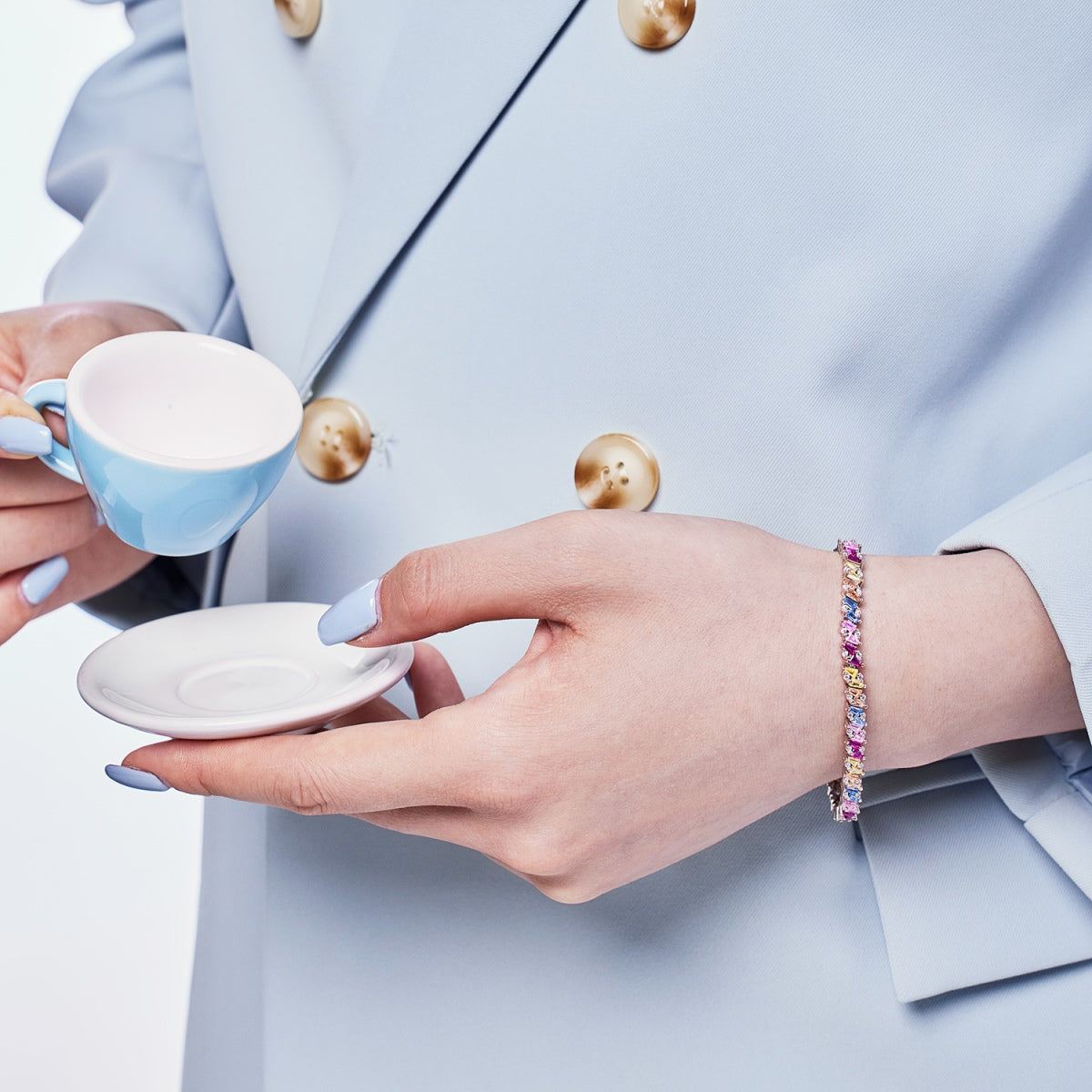 [Olivia JW]Ornate Sparkling Multi Cut Party Bracelet