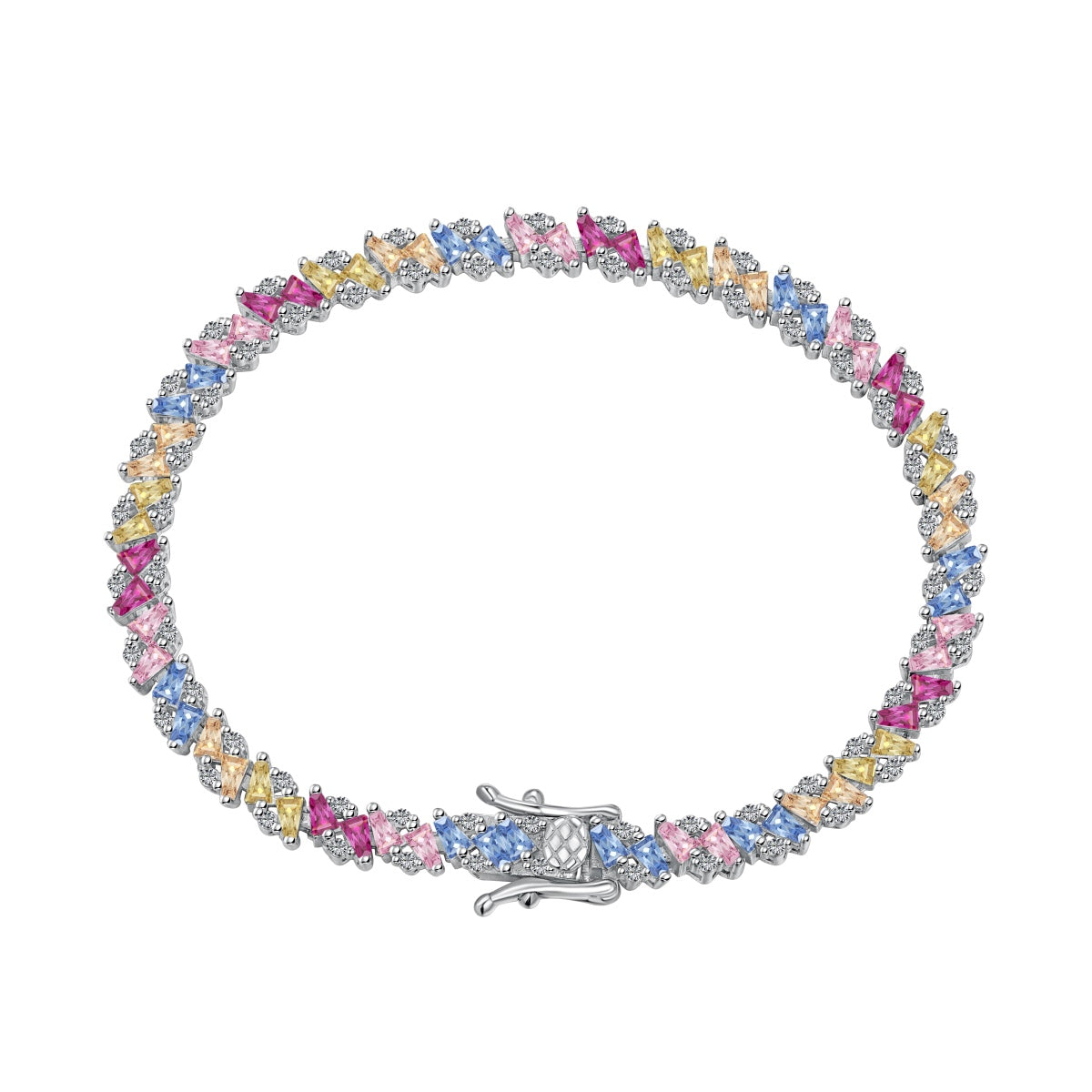 [Olivia JW]Ornate Sparkling Multi Cut Party Bracelet