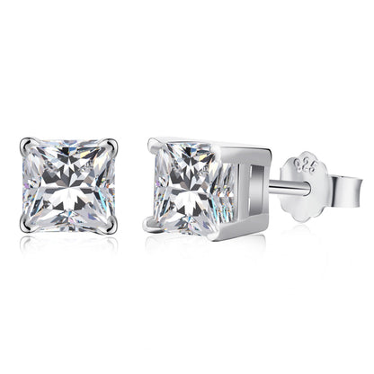 [Olivia JW]1.0 Carat Radiant Princess Cut Wedding Earrings