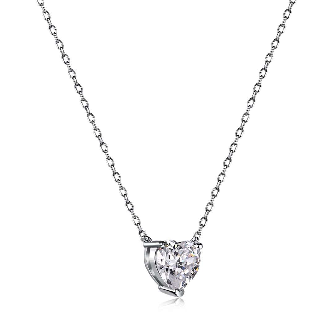 [Olivia JW]Heart Shape Main Stone Pendant Collarbone Necklace