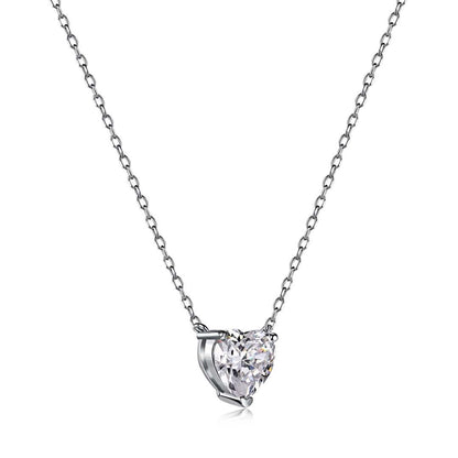 [Olivia JW]Heart Shape Main Stone Pendant Collarbone Necklace
