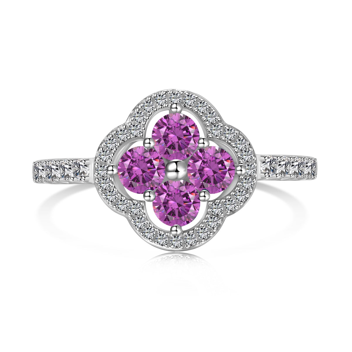 [Olivia JW]Four Leaf Clover Flower Design Ring