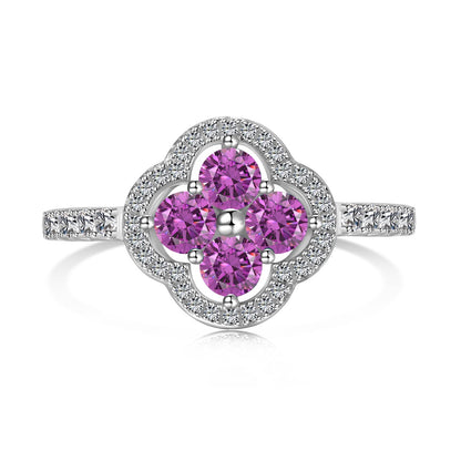 [Olivia JW]Four Leaf Clover Flower Design Ring