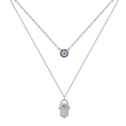 [Olivia JW]Demon Eye Hamsa Palm Necklace