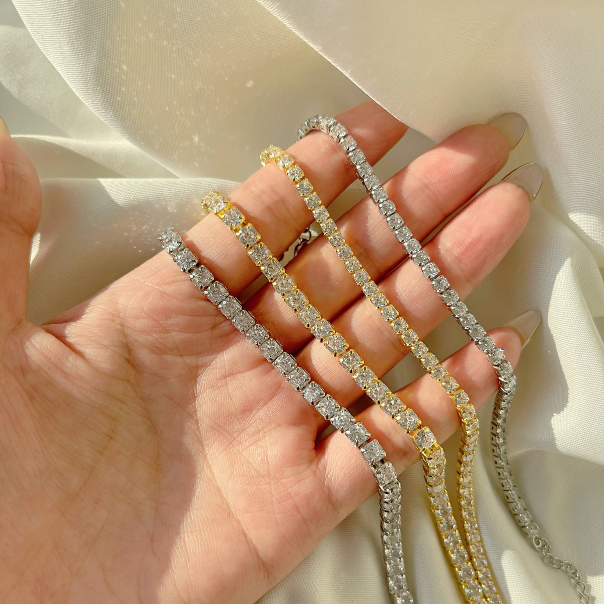 [Olivia JW]Sparkling Radiant Princess Cut Tennis Bracelet