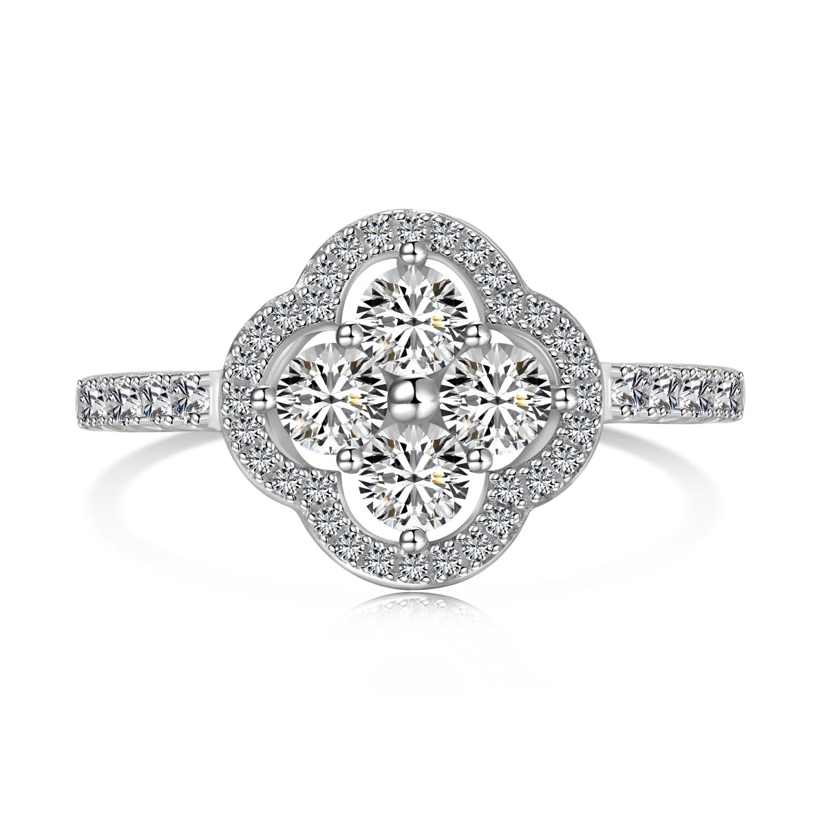 [Olivia JW]Four Leaf Clover Flower Design Ring
