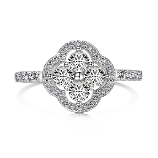 [Olivia JW]Four Leaf Clover Flower Design Ring