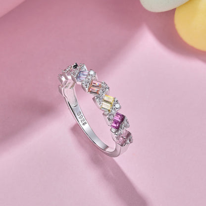 [Olivia JW]Delicate Vibrant Emerald Cut Daily Ring
