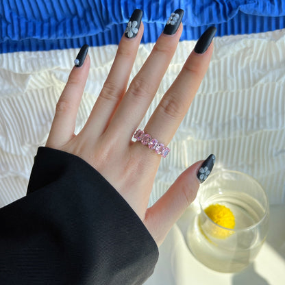 [Olivia JW]Dainty Elongated Cushion Cut Tennis Ring