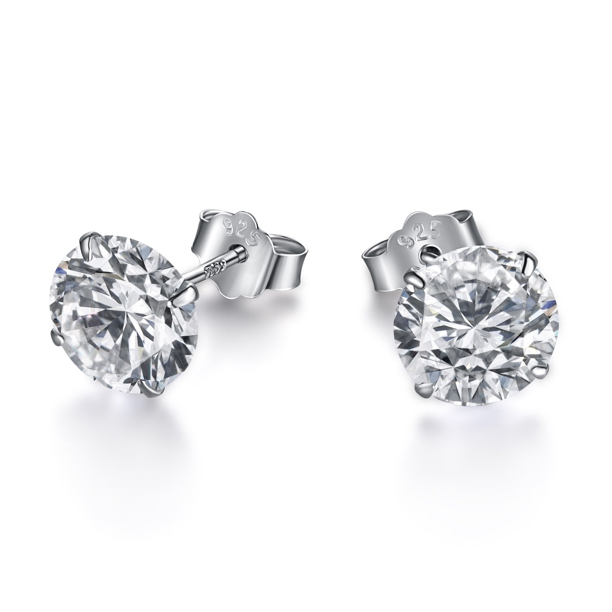 [Olivia JW]Stylish Shiny Round Center Stone Stud Earrings