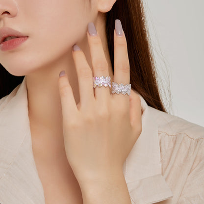 [Olivia JW]Luxurious Colorful Radiant Cut Daily Ring