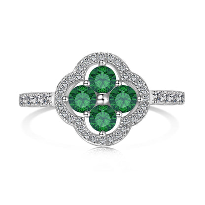 [Olivia JW]Four Leaf Clover Flower Design Ring