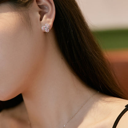 [Olivia JW]Ornate Flower Shape Pear Cut Lover Earrings
