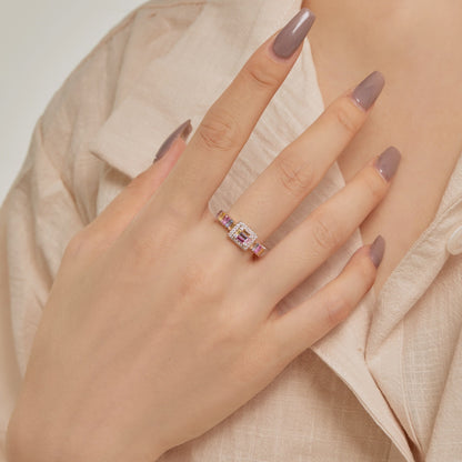 [Olivia JW]Exquisite Colorful Radiant Cut Party Ring