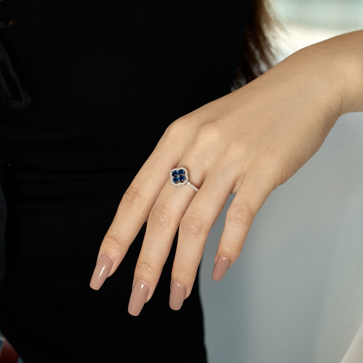 [Olivia JW]Four Leaf Clover Flower Design Ring