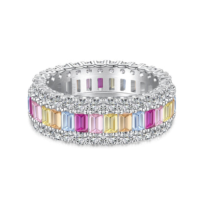 [Olivia JW]Dainty Colorful Radiant Cut Daily Ring