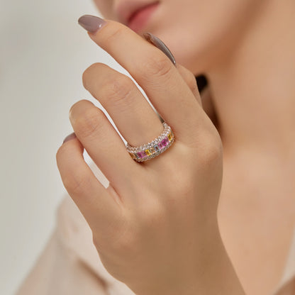 [Olivia JW]Dainty Colorful Radiant Cut Daily Ring
