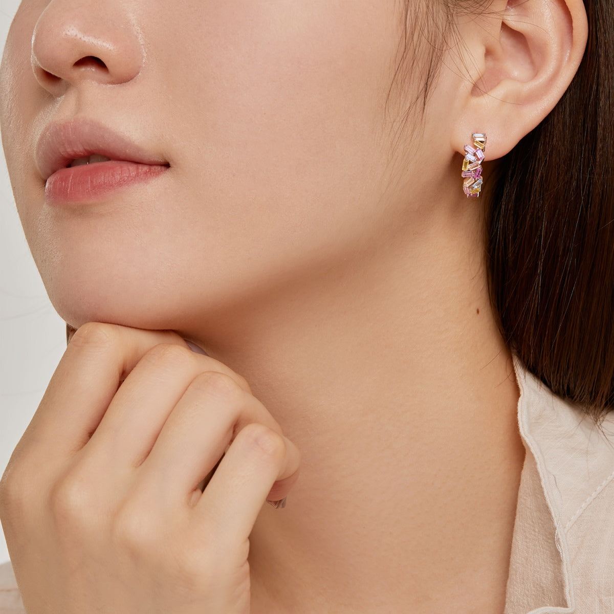 [Olivia JW]Dazzling Colorful Emerald Cut Daily Earrings