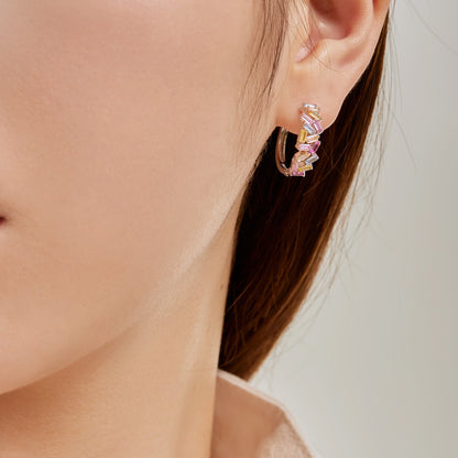 [Olivia JW]Dazzling Colorful Emerald Cut Daily Earrings