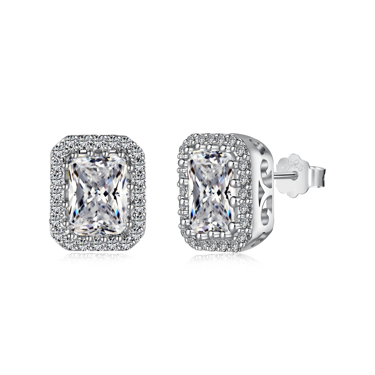 [Olivia JW]1.0 Carat Luxurious Dainty Emerald Cut Daily Earrings