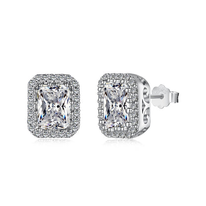 [Olivia JW]1.0 Carat Luxurious Dainty Emerald Cut Daily Earrings