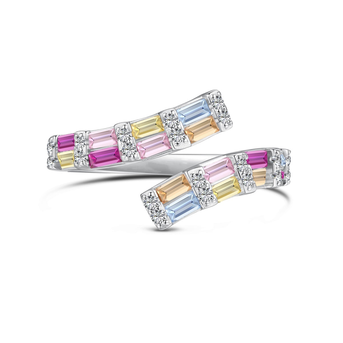 [Olivia JW]Charming Colorful Radiant Cut Adjustable Daily Ring