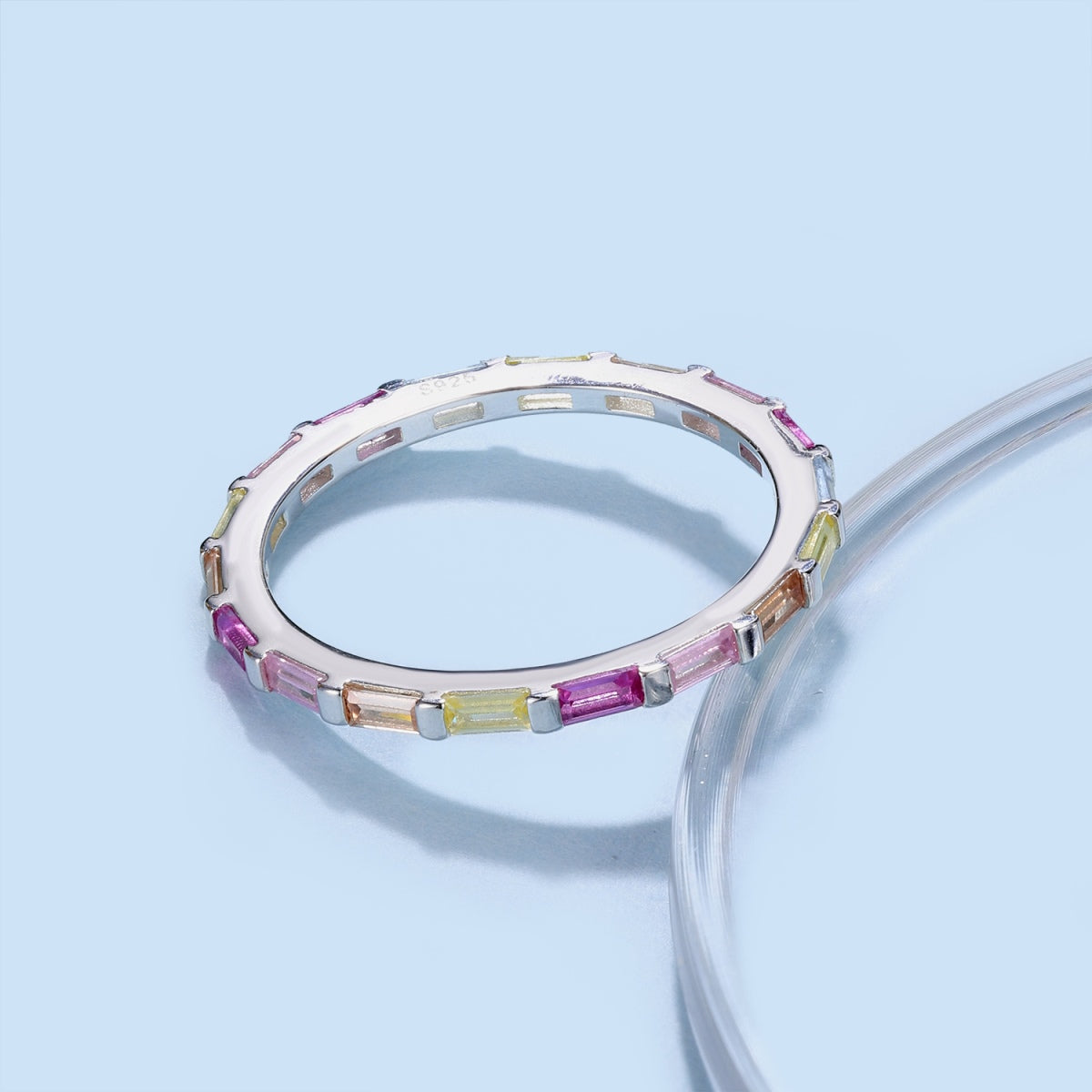 [Olivia JW]Exquisite Multicolored Emerald Cut Daily Ring