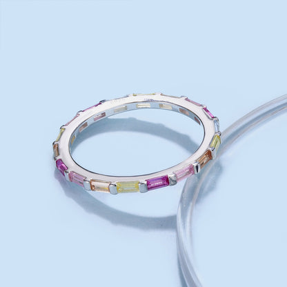 [Olivia JW]Exquisite Multicolored Emerald Cut Daily Ring