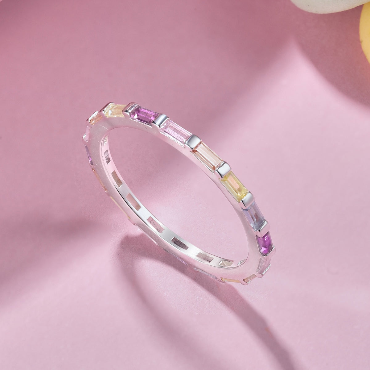 [Olivia JW]Exquisite Multicolored Emerald Cut Daily Ring