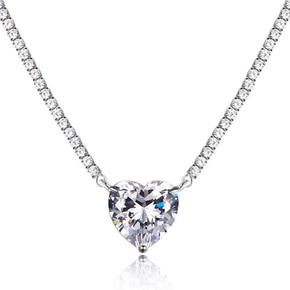 [Olivia JW]8.0 Carat Versatile Colorful Sweet Heart-Shaped Tennis Necklace