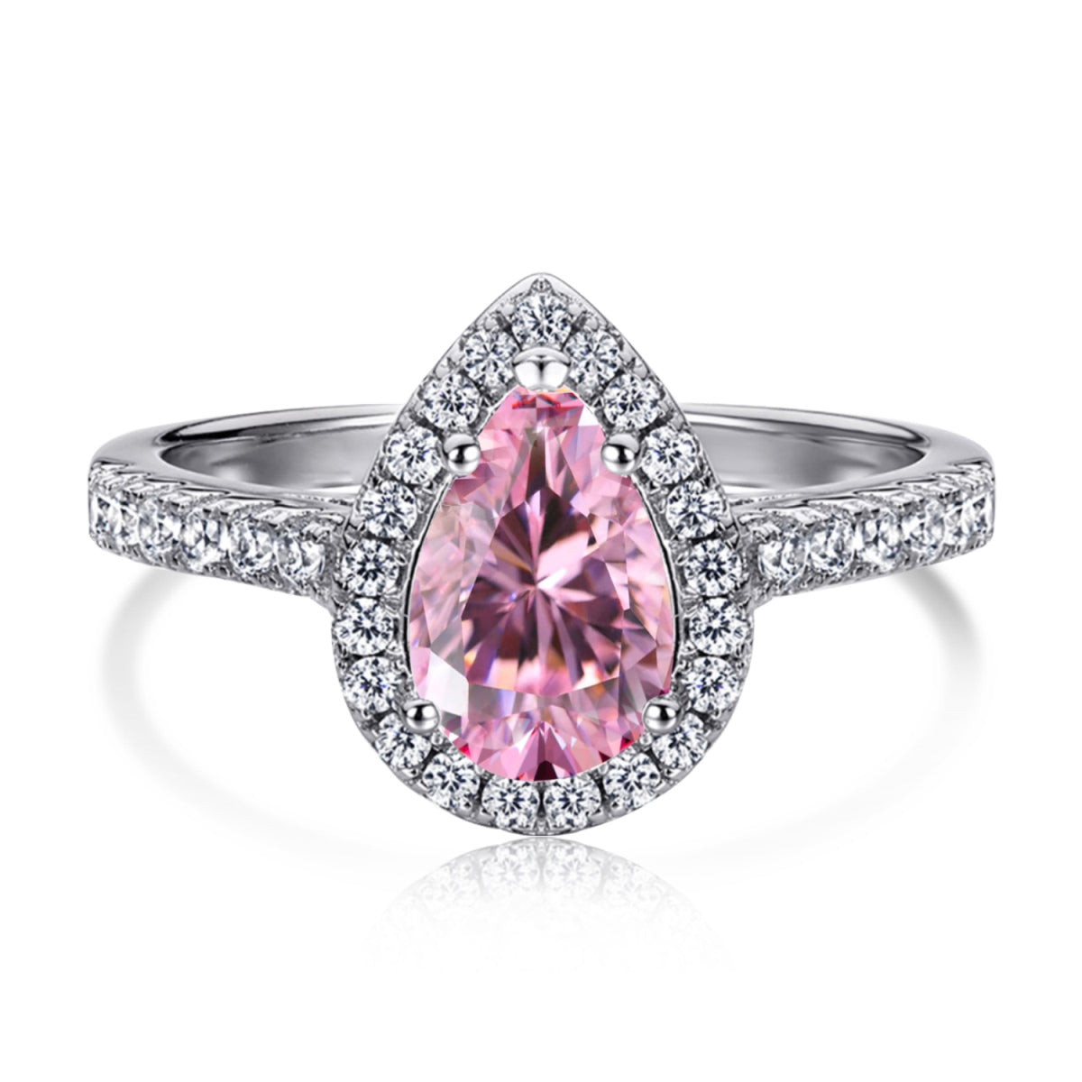 [Olivia JW]1.0 Carat Luxurious Resplendent Water Drop Shape Wedding Ring