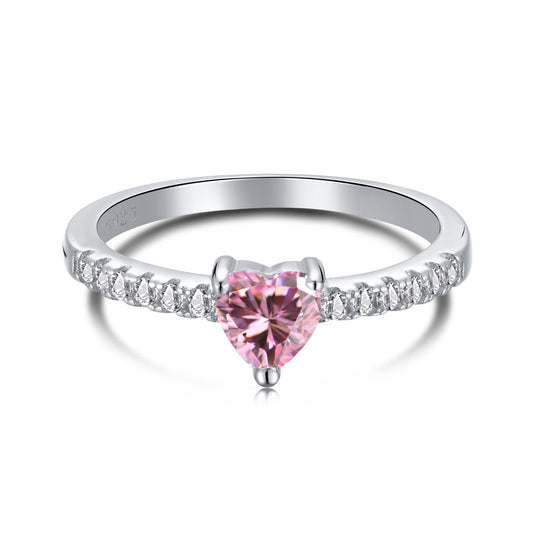 [Olivia JW]0.5 Carat CaratEternity Charming Heart Shape Lover Ring