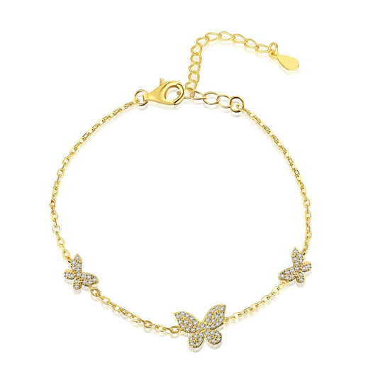 [Olivia JW]Delicate Butterfly Pendant Bracelet