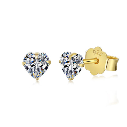 [Olivia JW]Sparkling Heart Shaped Simple Earrings