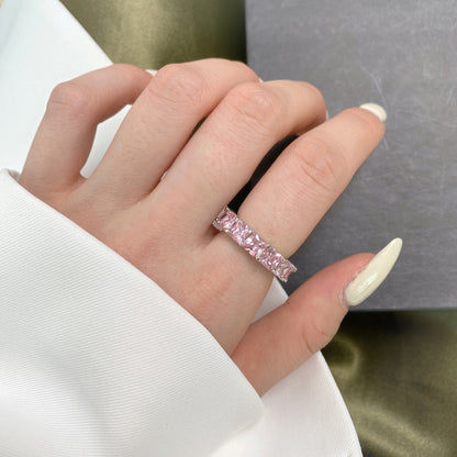 [Olivia JW]Elegant Princess Cut Tennis Ring