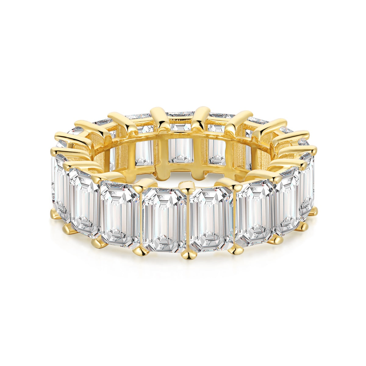 [Olivia JW]0.75 Carat Elegant Emerald Cut Tennis Ring