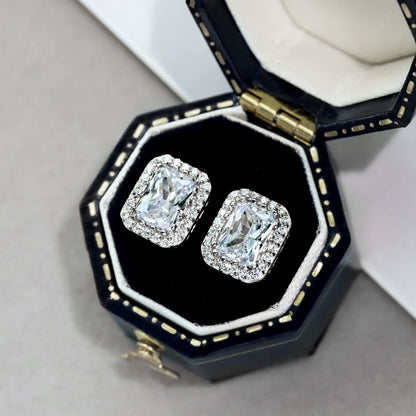 [Olivia JW]1.0 Carat Luxurious Dainty Emerald Cut Daily Earrings