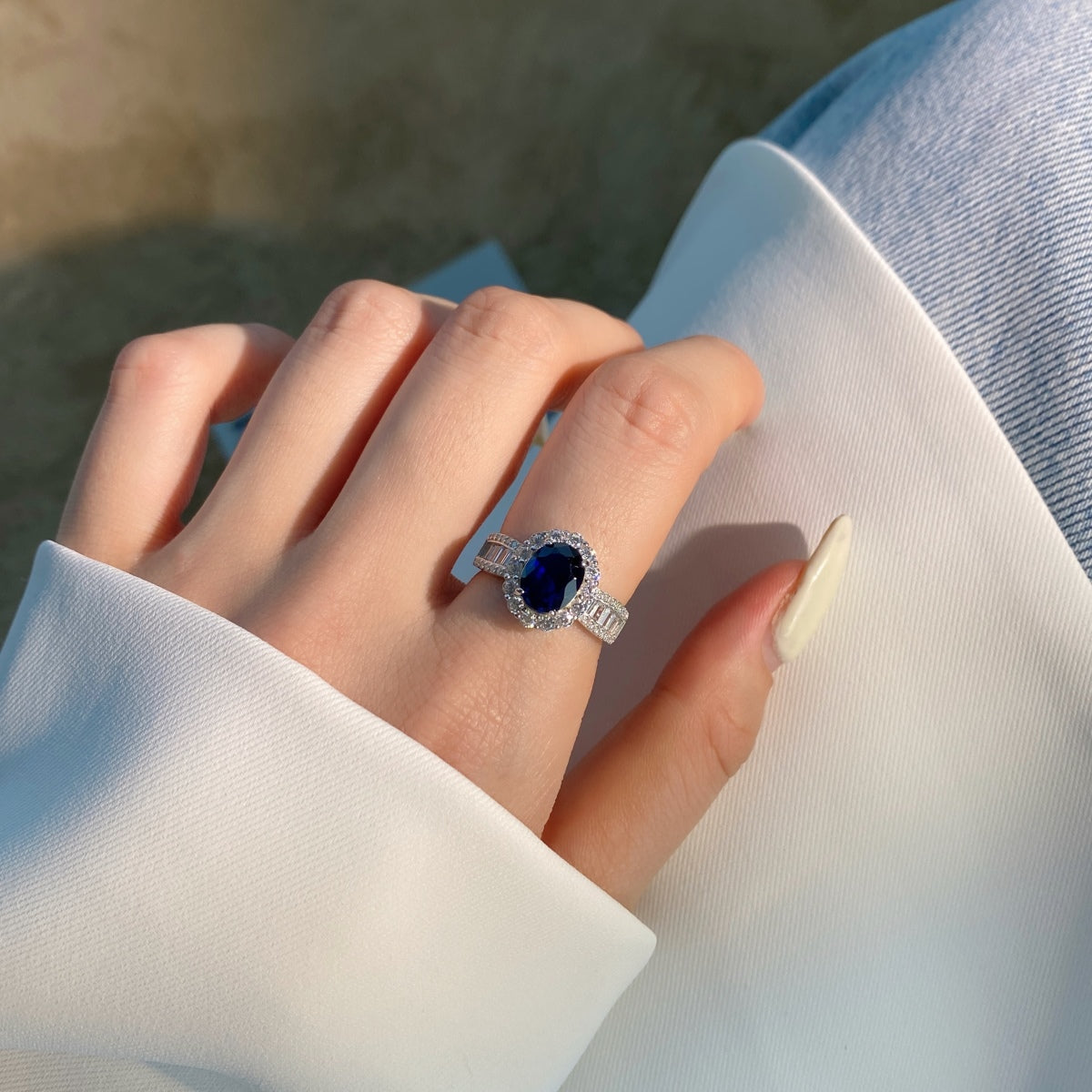 [Olivia JW]1.5 Carat Dazzling Charming Oval Cut Banquet Ring