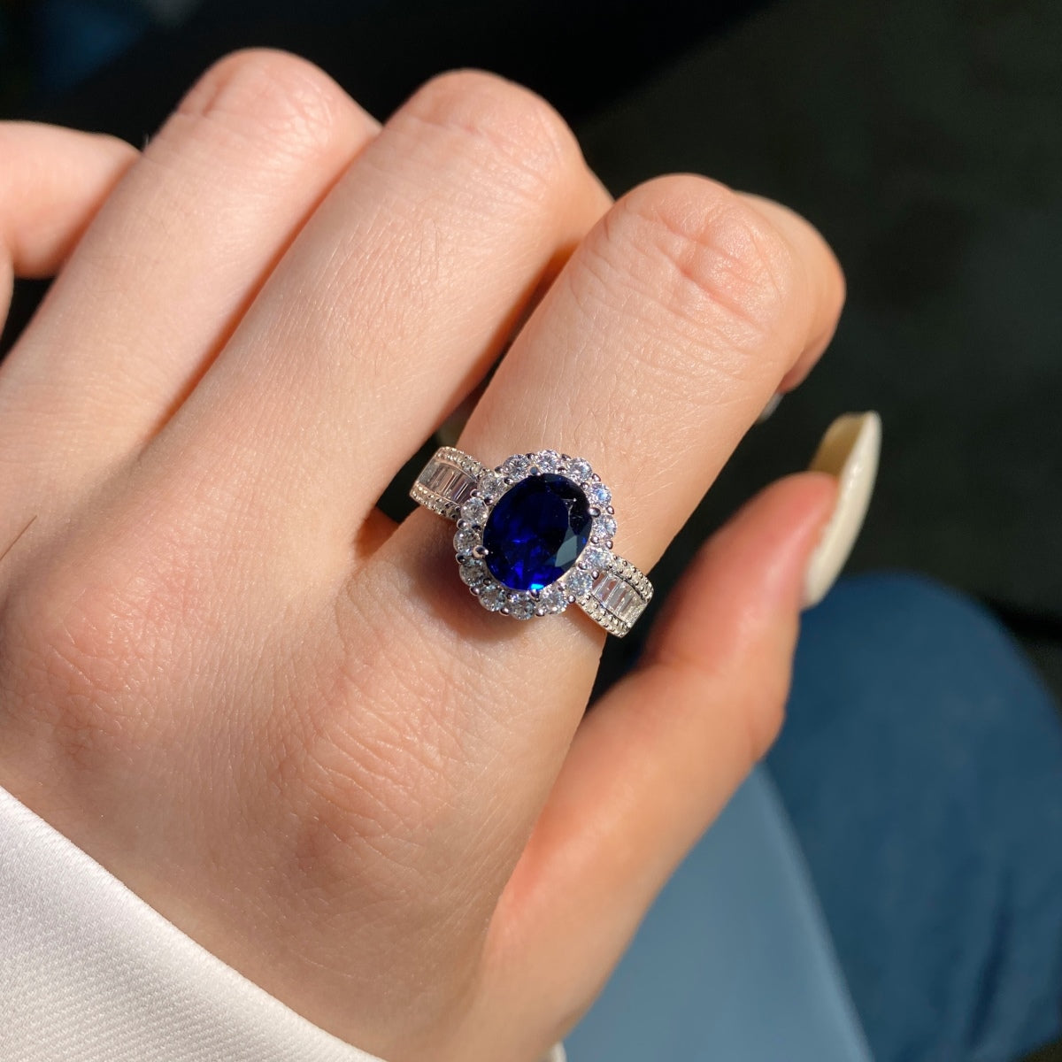 [Olivia JW]1.5 Carat Dazzling Charming Oval Cut Banquet Ring